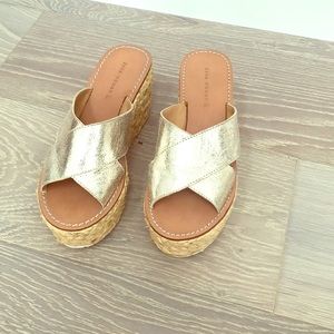 Gold platform slides.